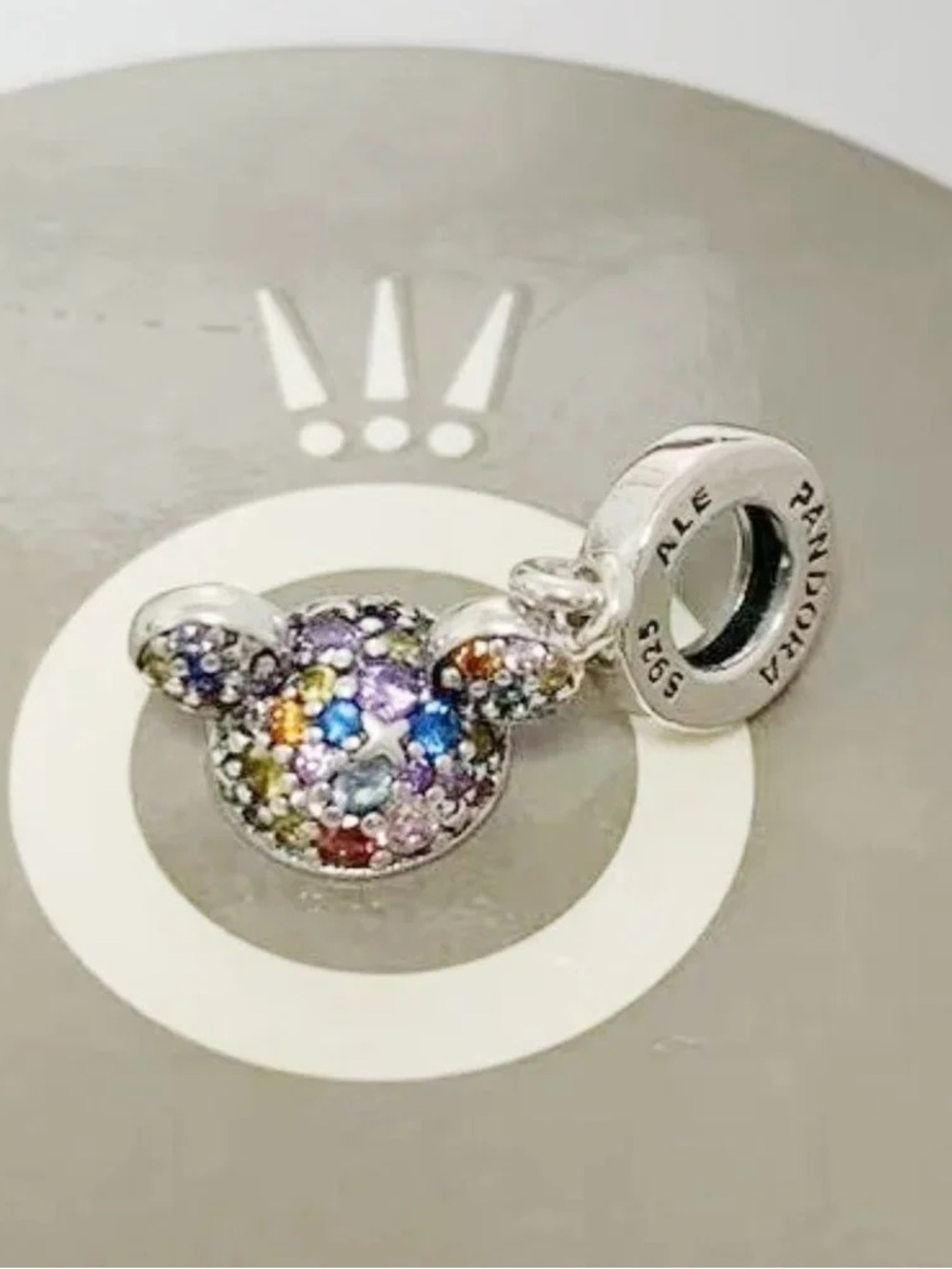 Pandora Multicolor PavΓ© Mickey Head Charm - Silver